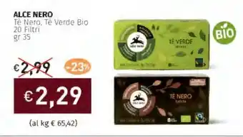 Prezzemolo e Vitale ALCE NERO Té Nero, Tè Verde Bio 20 Filtri offerta