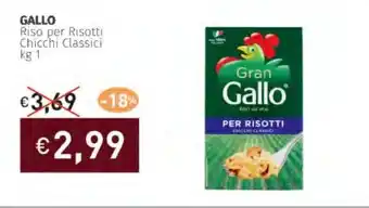 Prezzemolo e Vitale GALLO Riso per Risotti Chicchi Classici offerta