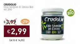 Prezzemolo e Vitale CRUDOLIO Olio Vergine di Cocco Bio offerta