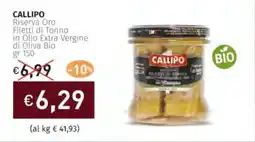 Prezzemolo e Vitale CALLIPO Riserva Oro Filetti di Tonno in Olio Extra Vergine di Oliva Bio offerta