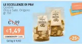 Prezzemolo e Vitale LE ECCELLENZE DI P&V Crostini Olio e Sale, Origano offerta