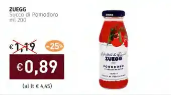 Prezzemolo e Vitale ZUEGG Succo di Pomodoro offerta