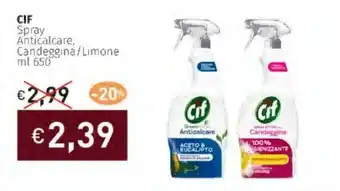 Prezzemolo e Vitale CIF Spray Anticalcare, Candeggina/Limone offerta