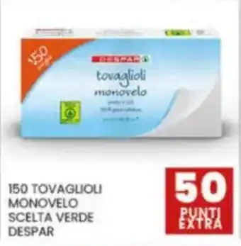 Eurospar 150 tovaglioli monovelo scelta verde DESPAR offerta