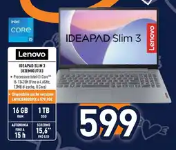 Unieuro LENOVO Ideapad slim 3 (83em00j7ix) offerta