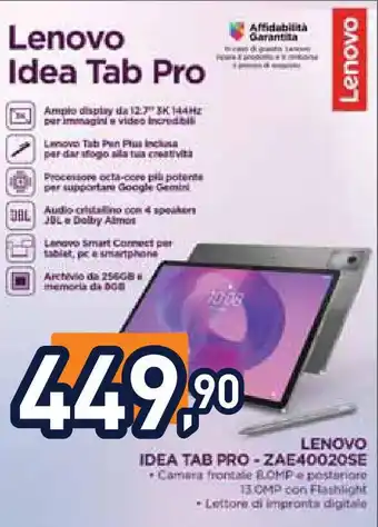 Unieuro LENOVO Idea tab pro-zae40020se offerta