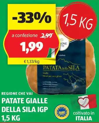 ALDI Regione che vai patate gialle della sila igp offerta