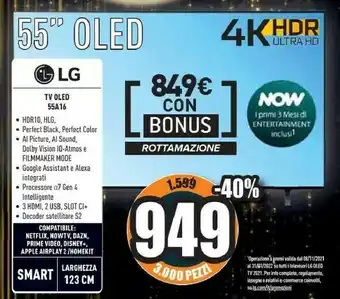 Unieuro Lg tv led 55a16 offerta