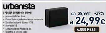 Unieuro Urbanista speaker bluetooth sydney offerta