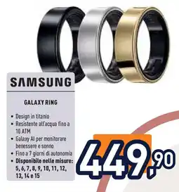 Unieuro SAMSUNG Galaxy ring offerta