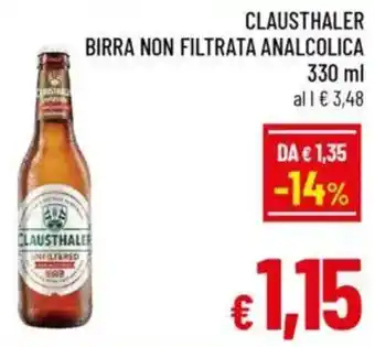 A&O Clausthaler birra non filtrata analcolica offerta