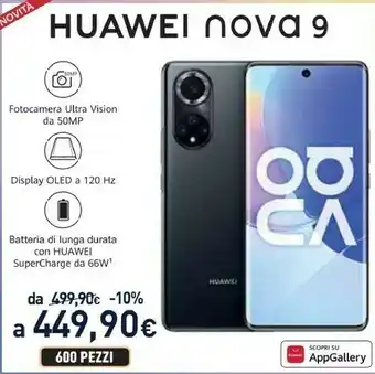 Unieuro Nova 9 16,7 cm (6.57") doppia sim emui 11.0 4g usb tipo-c 8 gb 128 gb 4300 mah nero offerta
