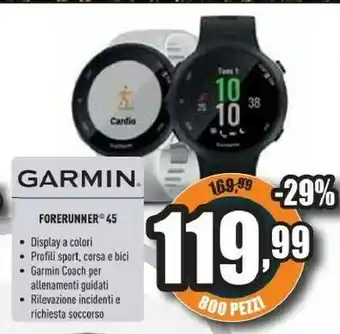 Unieuro Forerunner 45 2,64 cm (1.04") 42 mm nero gps (satellitare) offerta