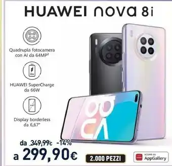 Unieuro Nova 8i 16,9 cm (6.67") doppia sim emui 11.0 4g usb tipo-c 6 gb 128 gb 4300 mah nero offerta