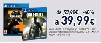 Unieuro Ps4 call of duty: black ops 4 offerta