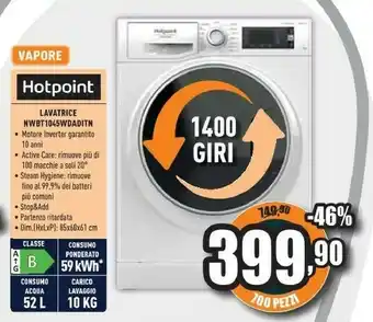Unieuro Nwbt 1045 wdad it n lavatrice caricamento frontale 10 kg 1400 giri/min b bianco offerta