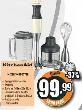 Unieuro 5khb2571 1 l frullatore ad immersione acciaio inossidabile 180 w offerta