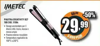 Unieuro 11504 messa in piega piastra per capelli caldo nero, rosa offerta