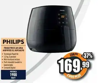 Unieuro Essential hd9260/91 friggitrice singolo indipendente 1900 w friggitrice ad aria calda nero offerta