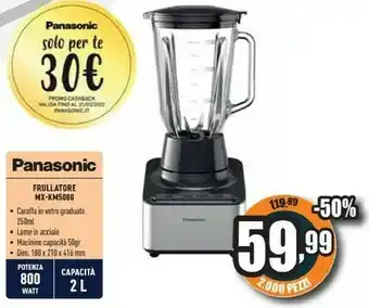 Unieuro Mx-km5080 frullatore 2 l frullatore da tavolo nero, grigio, trasparente 800 w offerta