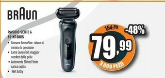 Unieuro Series 6 60-n1000s rasoio elettrico uomo, grigio offerta