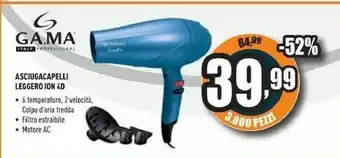 Unieuro Leggero ion 4d therapy nero, blu 2400 w offerta