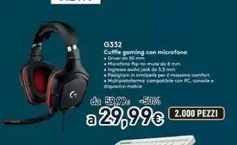 Unieuro G g332 cuffia padiglione auricolare nero, rosso offerta
