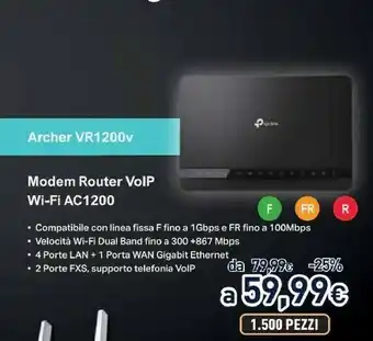 Unieuro Vr1200v router cablato nero offerta