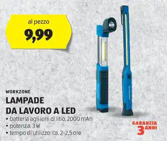 ALDI Workzone lampade da lavoro a led offerta