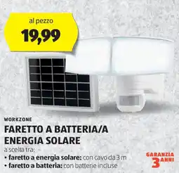 ALDI Workzone faretto a batteria/a energia solare offerta