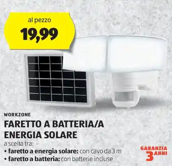 ALDI Workzone faretto a batteria/a energia solare offerta