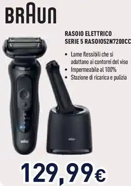 Unieuro BRAUN Rasoio elettrico serie 5 rasoi052n7200cc offerta