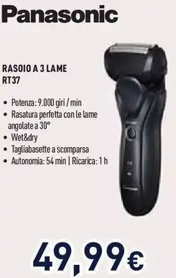 Unieuro PANASONIC Rasoio a 3 lame rt37 offerta