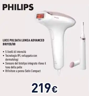 Unieuro PHILIPS Luce pulsata lumea advanced bri920/00 offerta