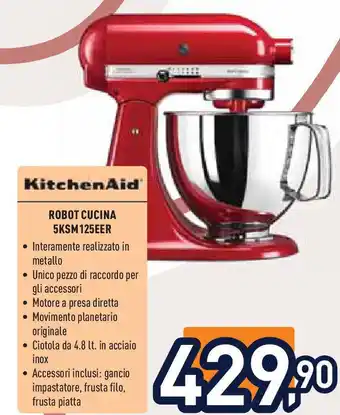 Unieuro KITCHENAID Robot cucina 5ksm125eer offerta