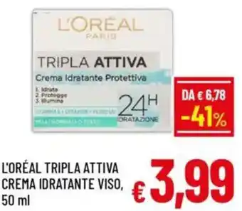 A&O L'oréal tripla attiva crema idratante viso, offerta