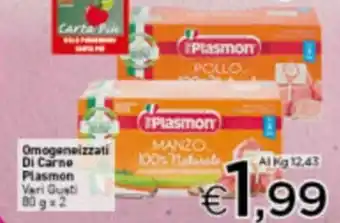 Crai Plasmon Omogeneizzati Di Carne 80g x 2 offerta