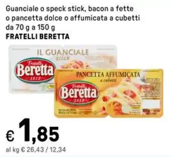 Iper La Grande Guanciale o speck stick, bacon a fette o pancetta dolce o affumicata a cubetti FRATELLI BERETTA offerta