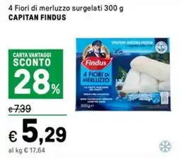 Iper La Grande 4 Fiori di merluzzo surgelati CAPITAN FINDUS offerta