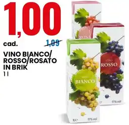 Eurospin Vino bianco/ rosso rosato in brik offerta