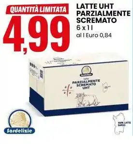 Eurospin Latte uht parzialmente scremato Sardelizie offerta