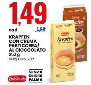 Eurospin Dolciando Krapfen con crema pasticcera/ al cioccolato offerta