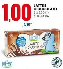 Eurospin Latte e cioccolato Land offerta