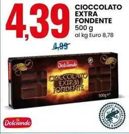 Eurospin Cioccolato extra fondente Dolciando offerta