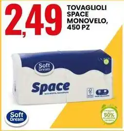 Eurospin Soft T Space Tovaglioli space monovelo, 450 pz offerta