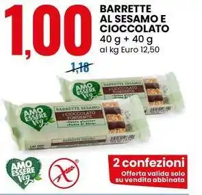 Eurospin AMO ESSERE Veg Barrette al sesamo e cioccolato offerta