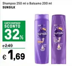 Iper La Grande Shampoo o Balsamo SUNSILK offerta