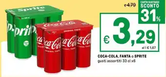 Iper La Grande COCA-COLA, FANTA o SPRITE gusti assortiti offerta