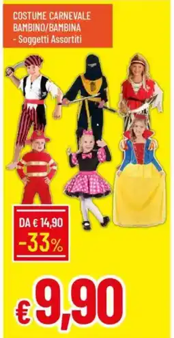 Costume carnevale bambino/bambina - soggetti assortiti