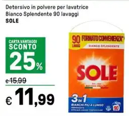 Iper La Grande Detersivo in polvere per lavatrice Bianco Splendente SOLE offerta